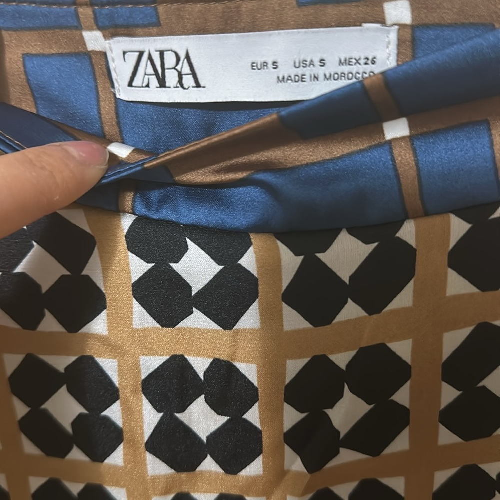 Zara Wrap Style Dress Pants - Geometric Pattern S - Picture 7 of 9